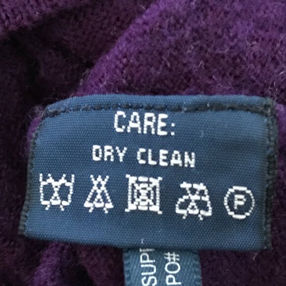 Ralph Lauren Sport 100% Merino Wool Cardigan Women M Purple Button Up Pocket - Picture 13 of 13